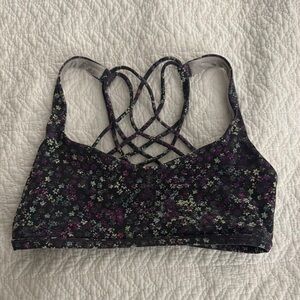 Lululemon Athletica Floral Sports Bra - Black and Purple